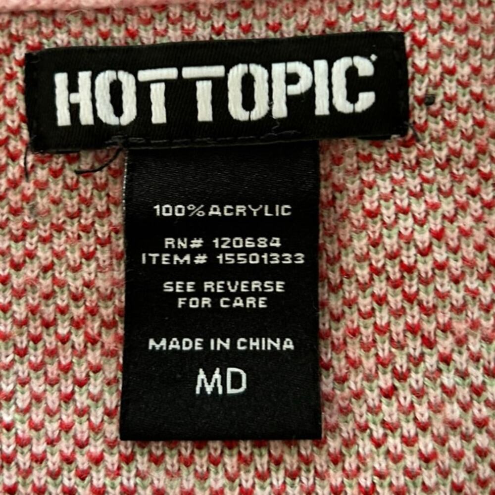Hot Topic Strawberry Cardigan Pink Kawaii Cottagecore Sweater Womens M - Picture 4 of 6